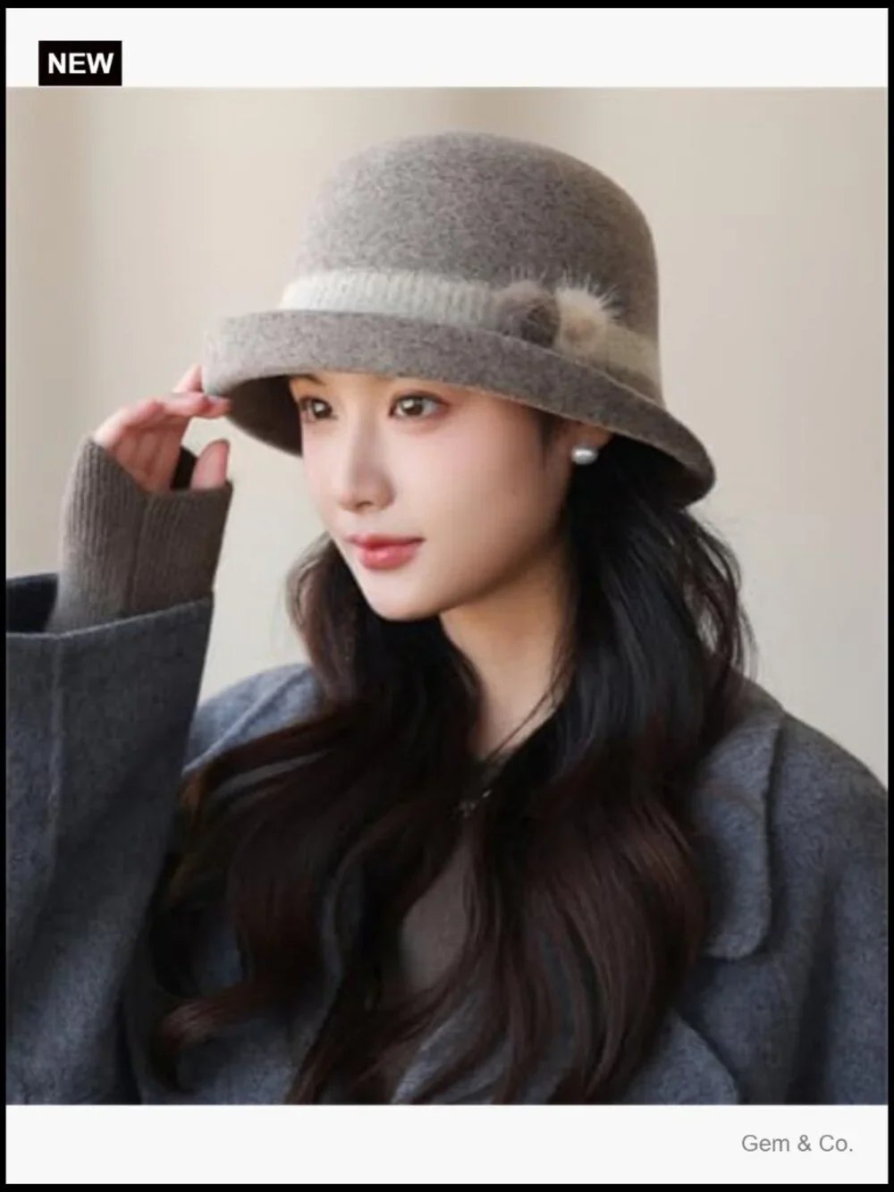 Vintage Felt Bucket Hat Fedora Cloche Cap Slouchy Bowler Hat Fall Winter